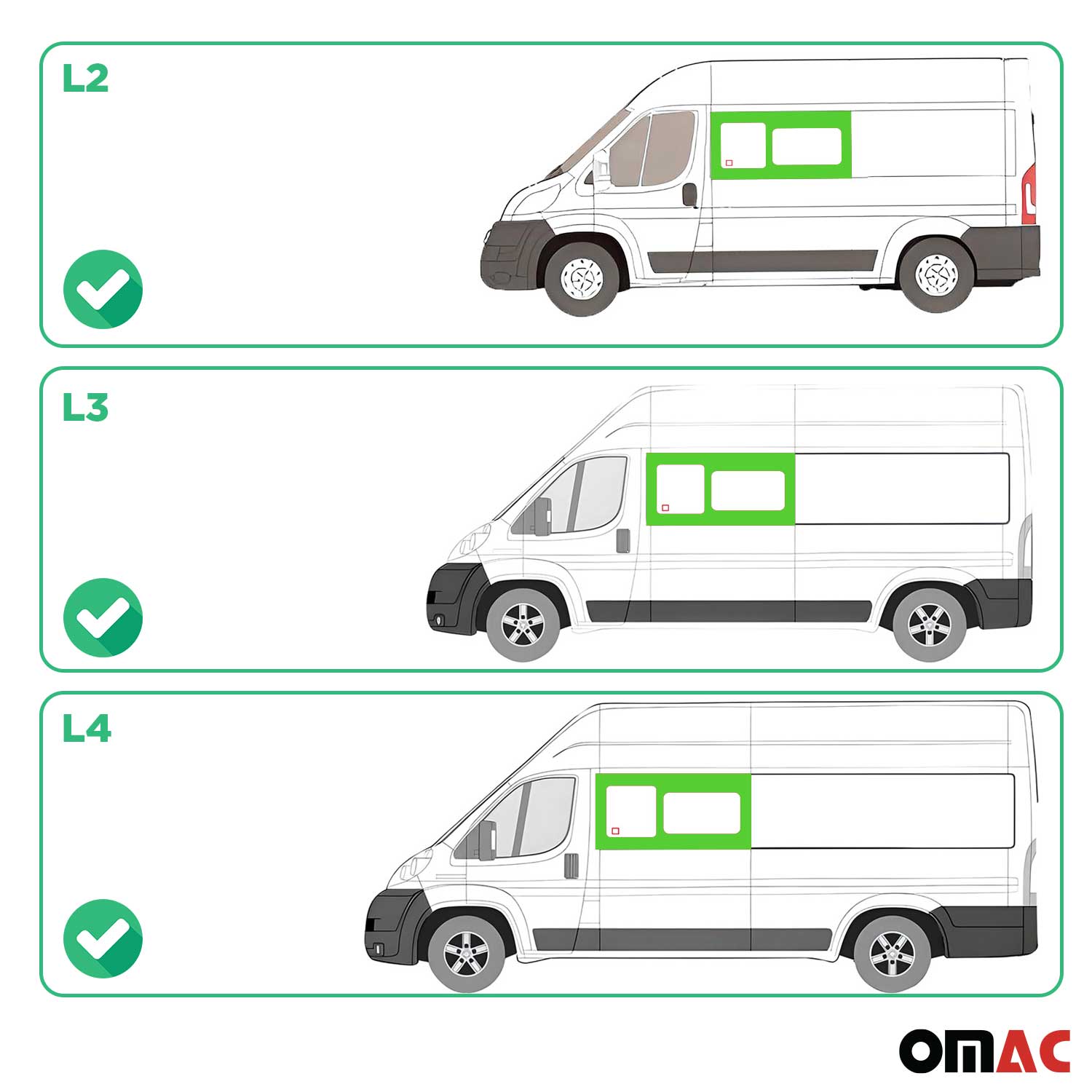 2014-2026 RAM ProMaster Window Glass Fit Kit Front Left Side L2 L3 L4