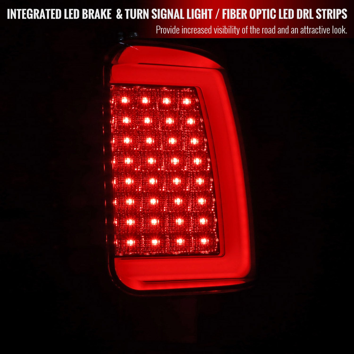 2007-2013 GMC Sierra 1500 2500HD 3500HD C-Bar LED Tail Lights Chrome/Smoke