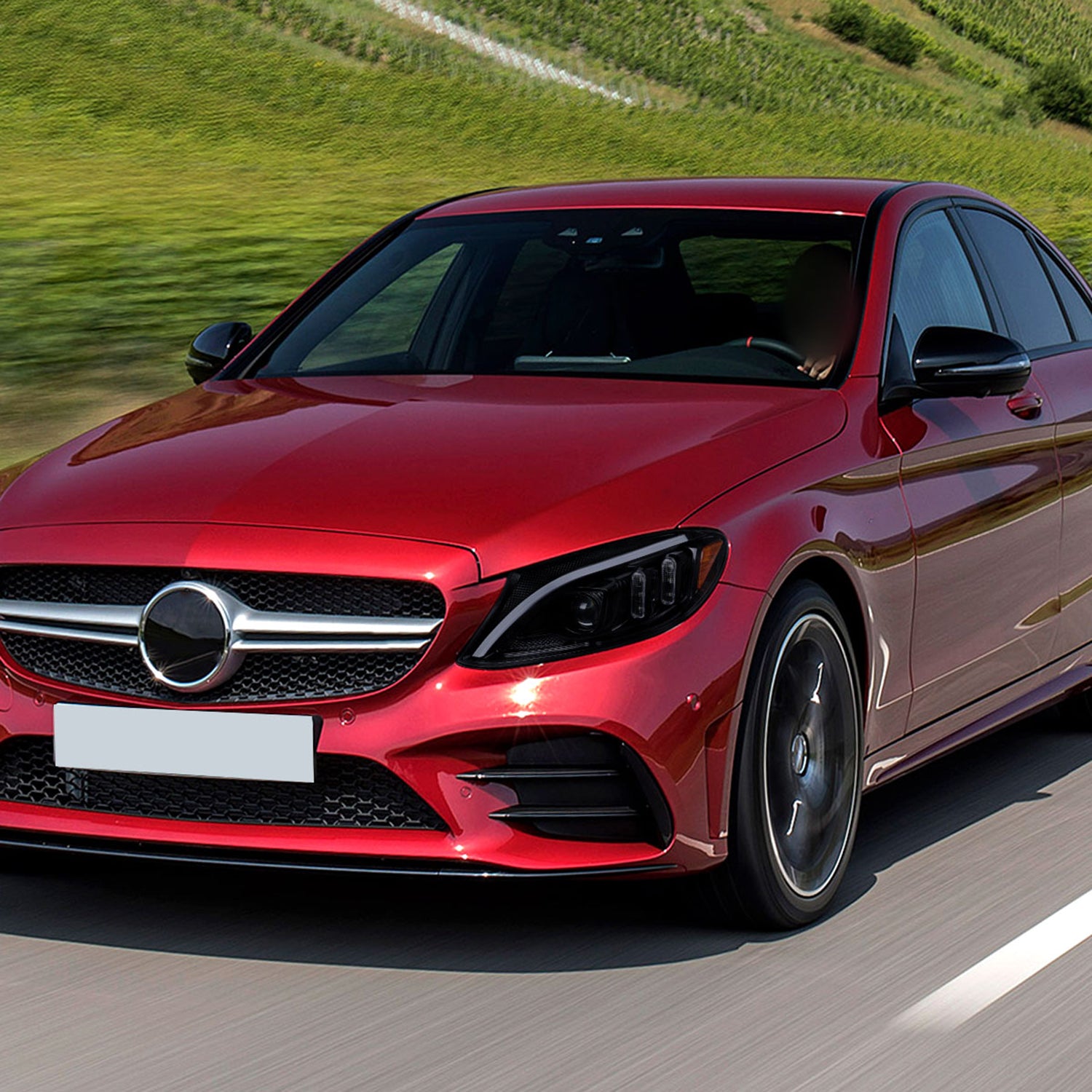 2015-2018 Mercedes-Benz C-Class W205 Signal Headlights Black/Light Smoke