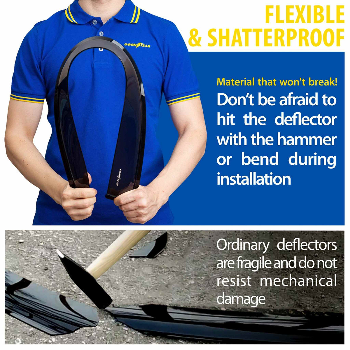 Goodyear Wind Deflectors for Subaru WRX 2022-2026 In-channel Premium Smoke 4Pcs