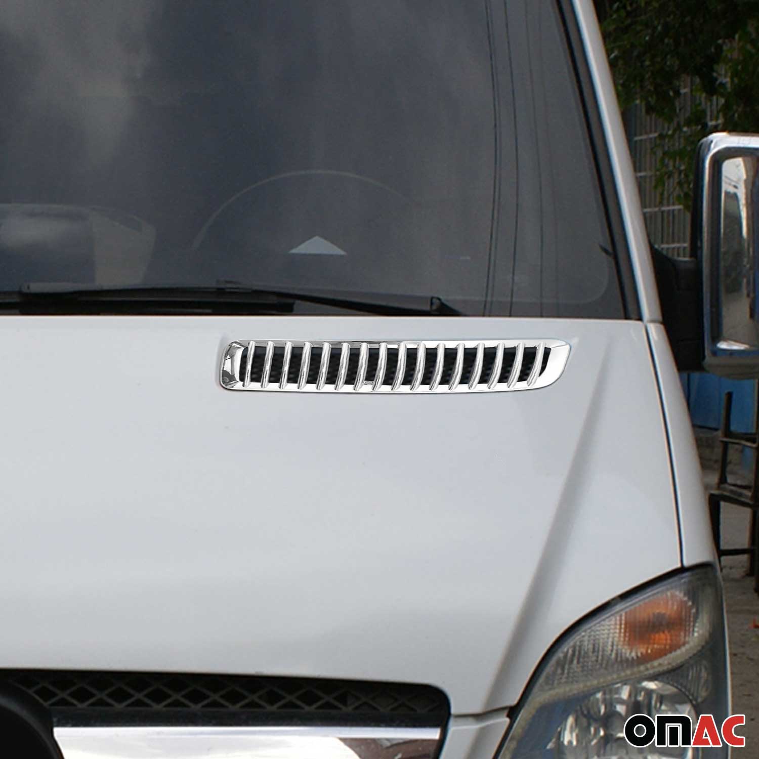 2006-2018 Mercedes Sprinter W906 Front Bumper Grill Trim Molding Silver 2Pcs