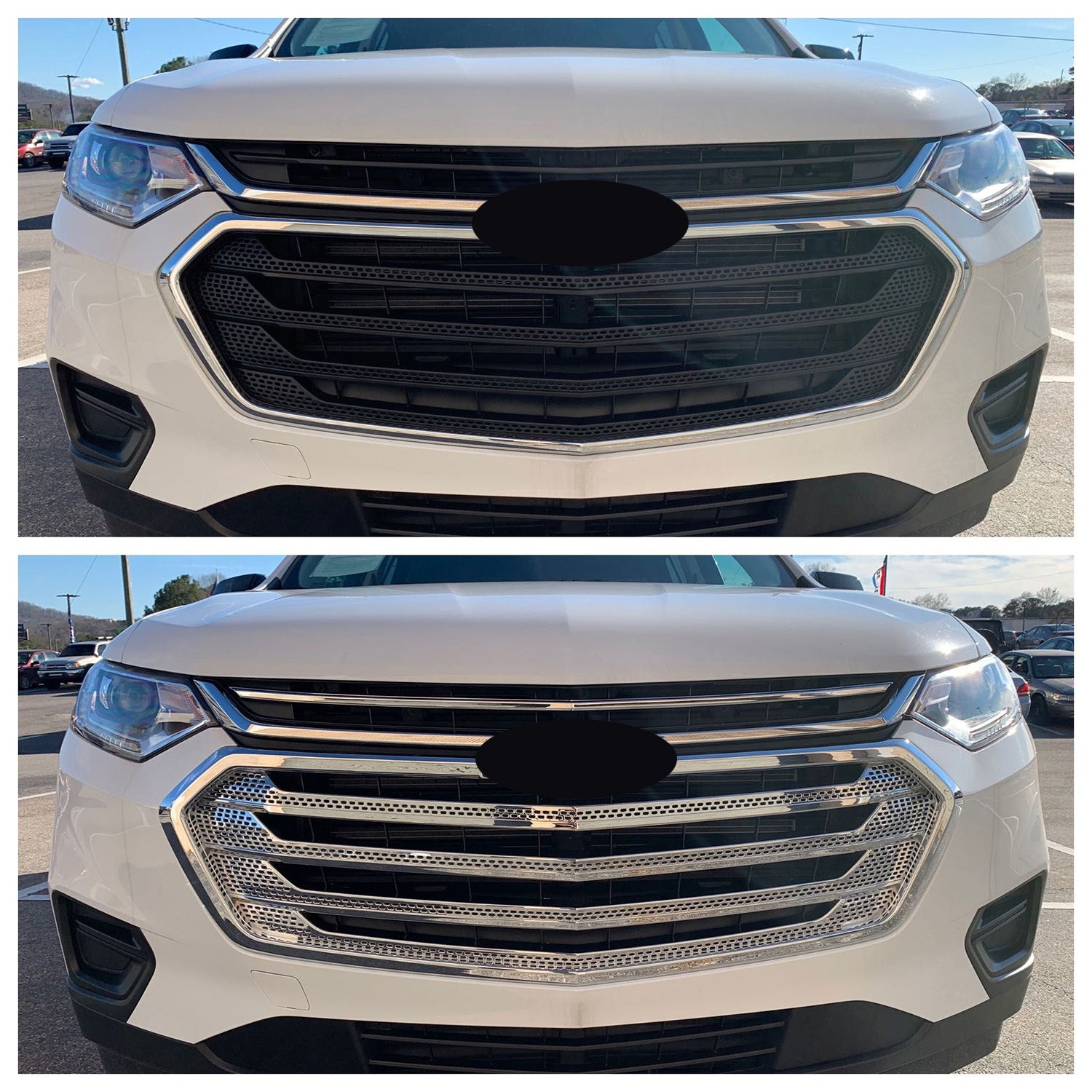 2018-2021 Chevrolet Traverse Grille Overlay Chrome 4Pcs ABS Plastic