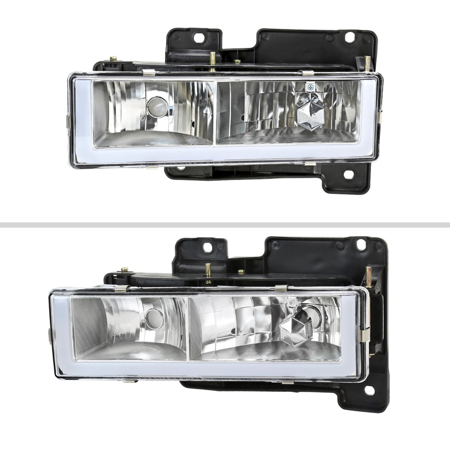 1988-1998 Chevy C/K C10/Tahoe/Sierra/Yukon/Suburban LED Headlights Chrome