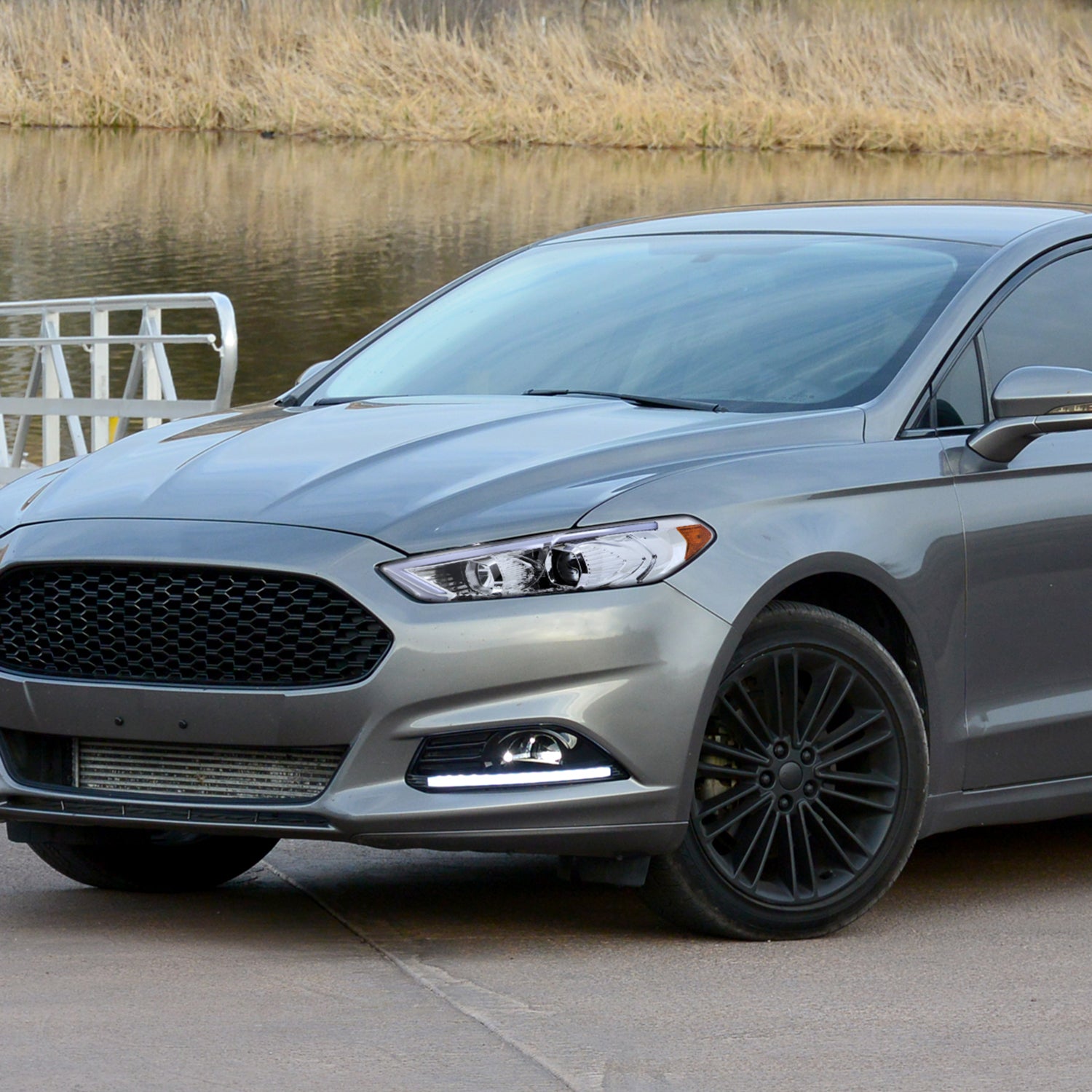 2013-2016 Ford Fusion Sequential Turn Signal Projector Headlights Chrome