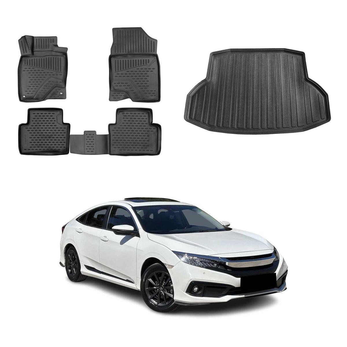 OMAC Floor Mats & Cargo Liners for Honda Civic Sedan 2016-2018 Pre-FL
