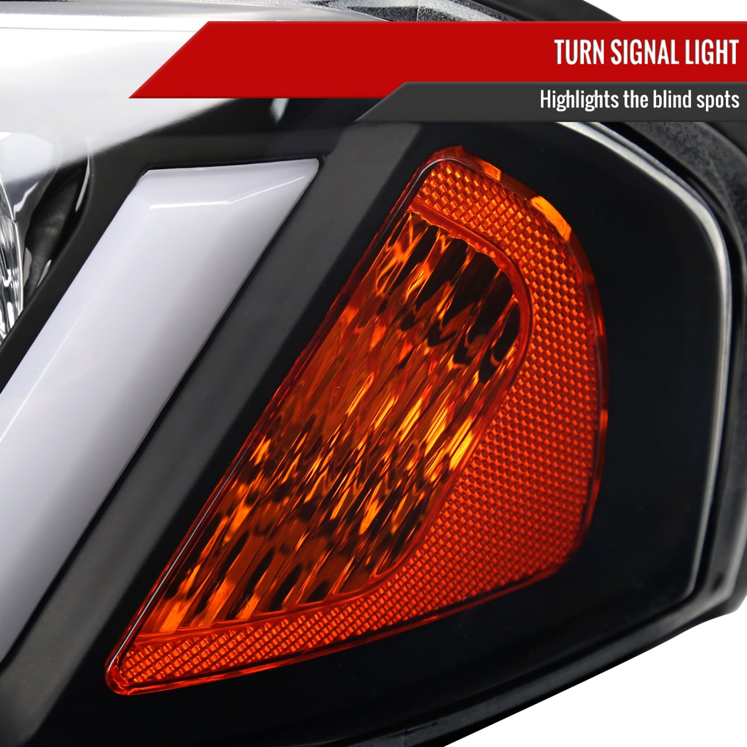 2000-2005 Chevy Impala LED Bar Factory Style Headlights Matte Black/Clear Lens