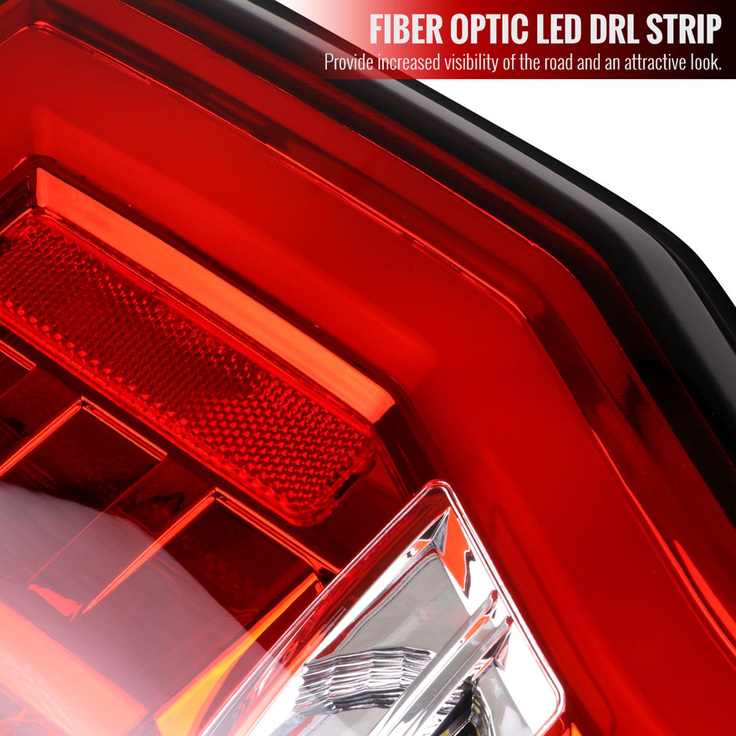 2017-2019 Ford F-250/350/450/550 Super Duty LED Bar Tail Lights Chrome/Red