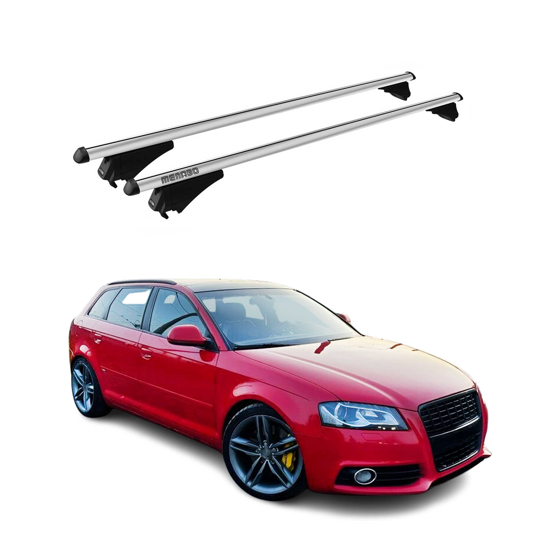 2006-2013 Audi A3 Sportback Roof Rack Cross Bars Black Luggage Carrier 2 Pcs