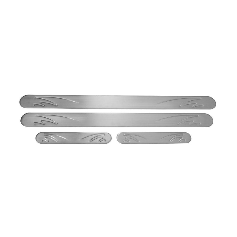 Chevrolet Door Sill Scuff Plate Scratch Protector Steel Silver Wave 4 Pcs