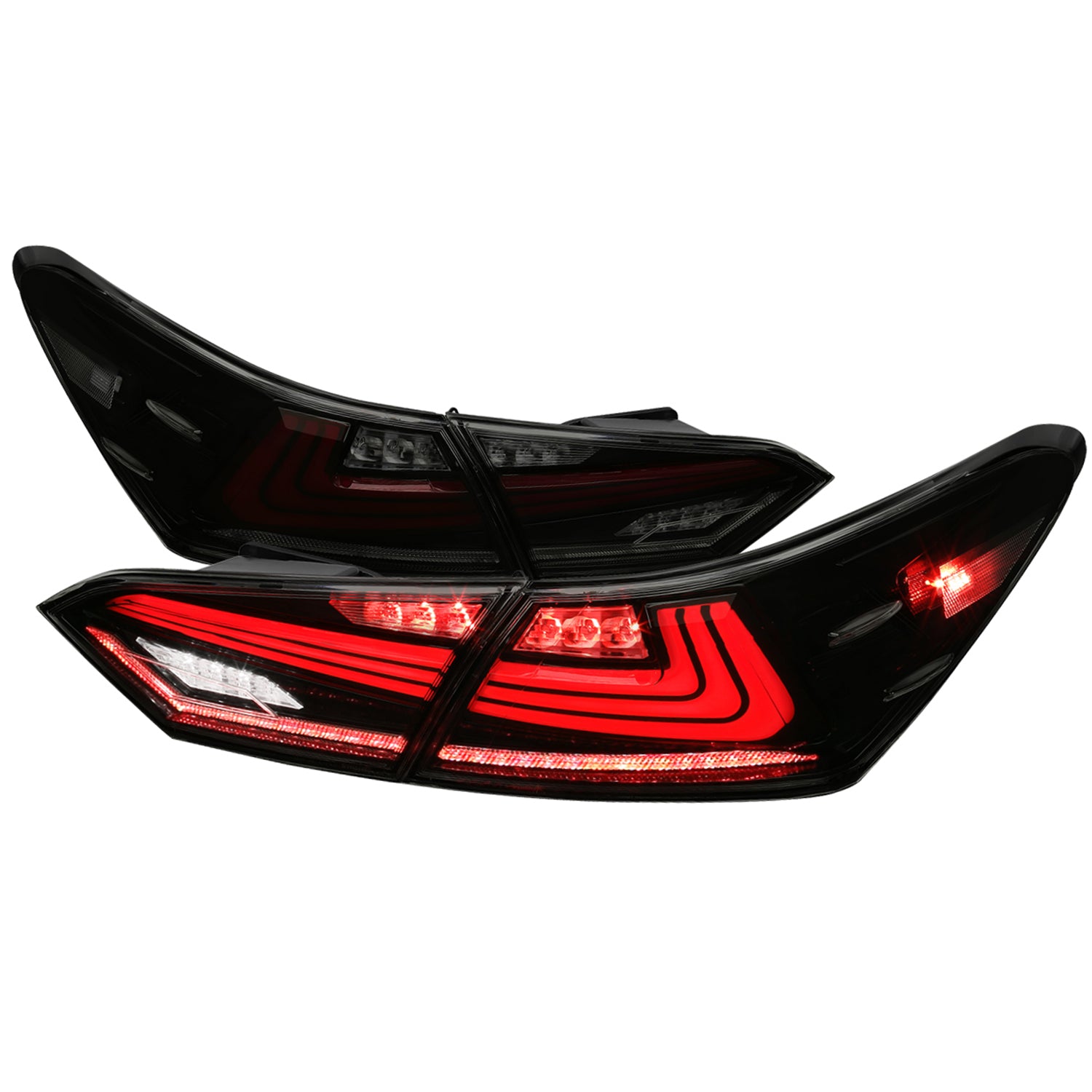 2018-2022 Toyota Camry LED Tail Lights Signal Lamps Glossy Black/Smoke