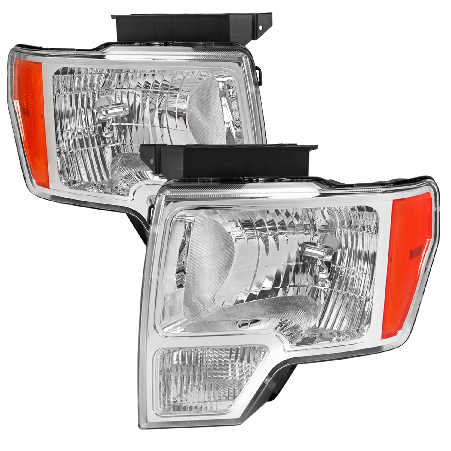 2009-2014 Ford F-150 Factory Style Headlights Chrome Housing/Clear Lens