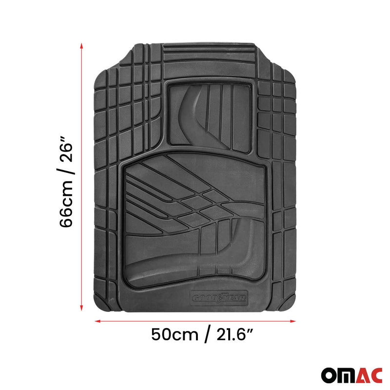 Goodyear Floor Mats Cars Trucks SUV Black All Season Heavy Duty Rubber 2Pcs