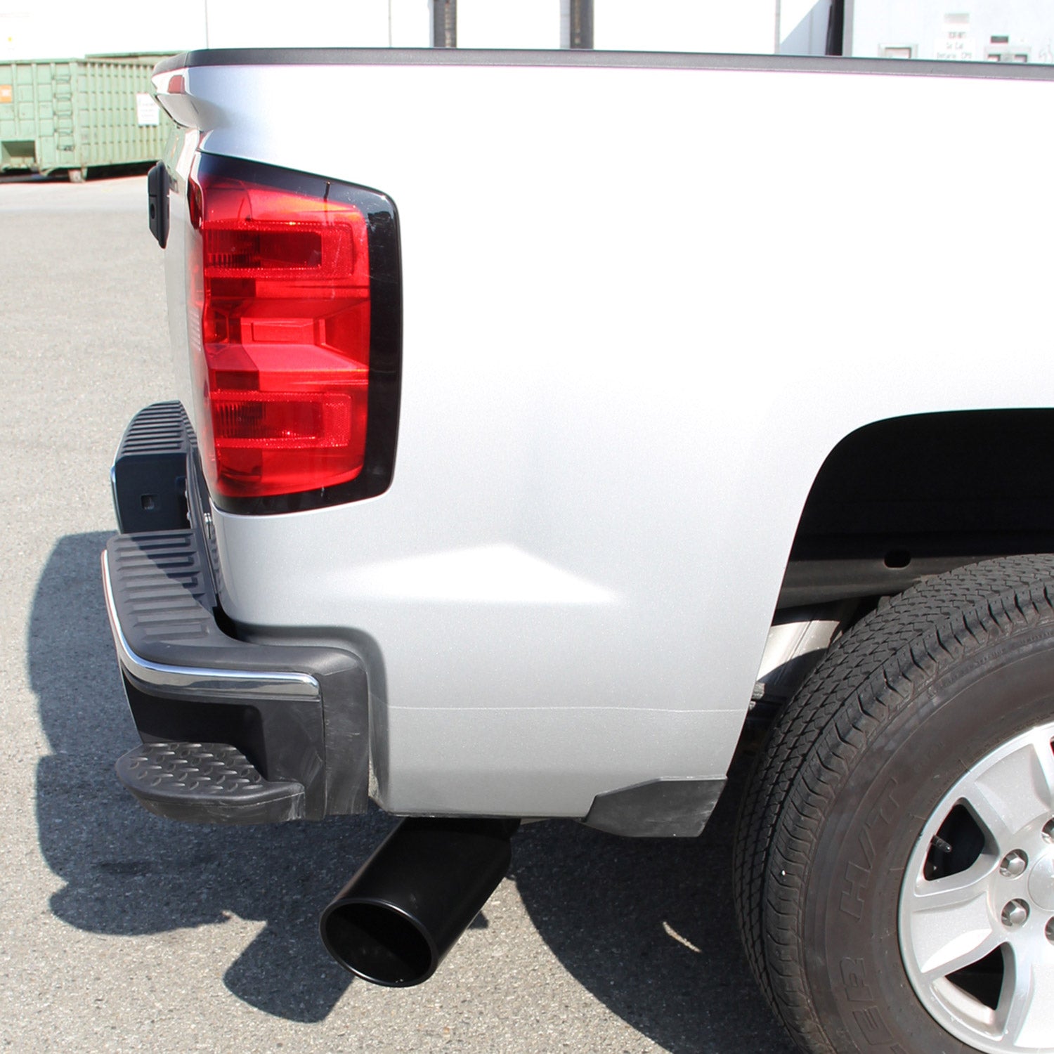 Universal 4" Inlet/6" Outlet Black Stainless Steel Bolt-On Angled Exhaust Tip