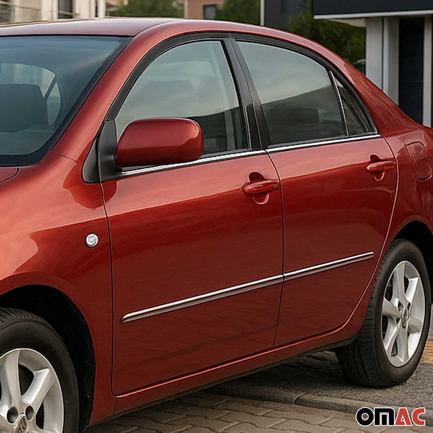 2003-2008 Toyota Corolla Window Molding Trim Streamer Stainless Steel Silver 4 Pcs