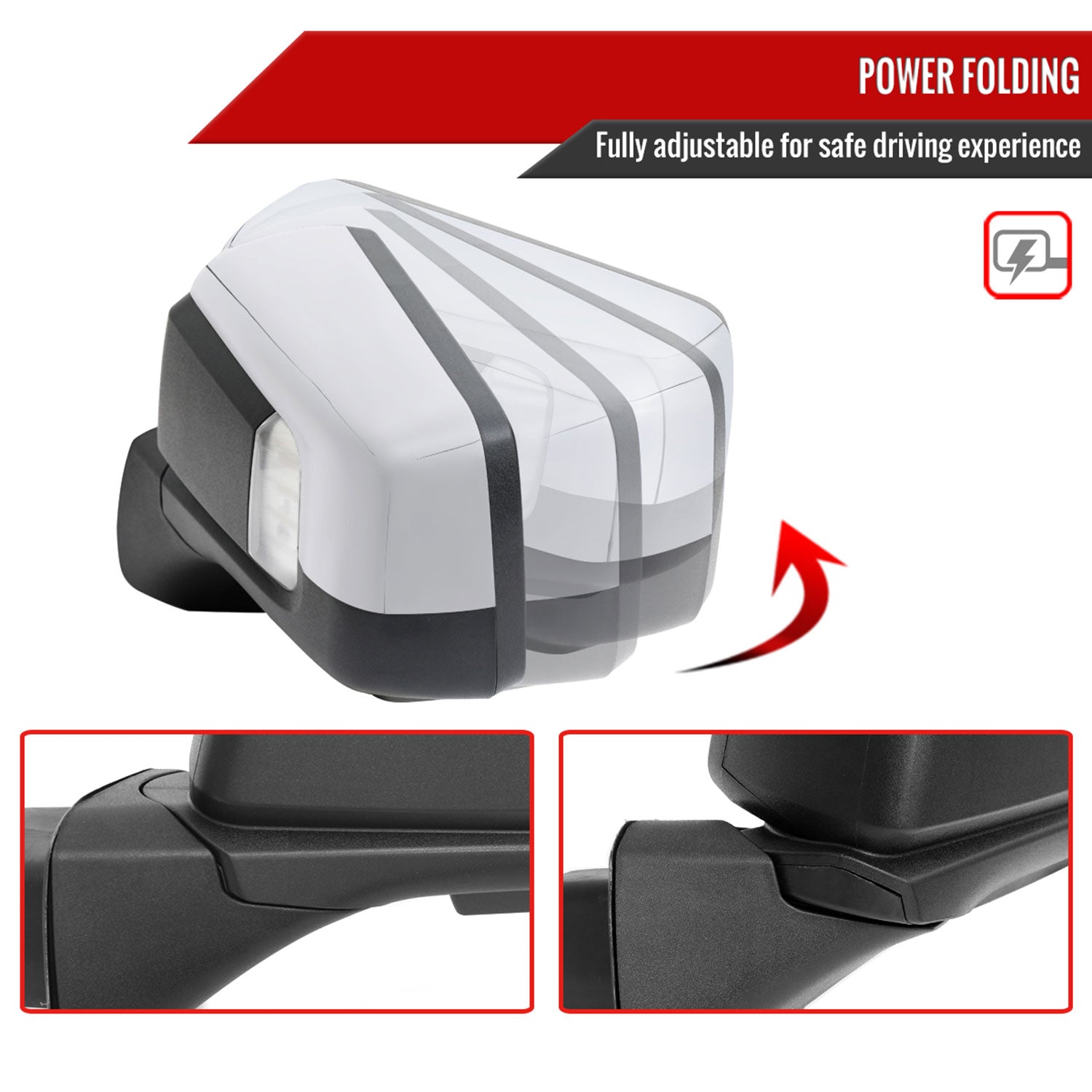 2019-2024 GMC Sierra 1500 Chrome Auto-Fold Side Mirror Driver Side