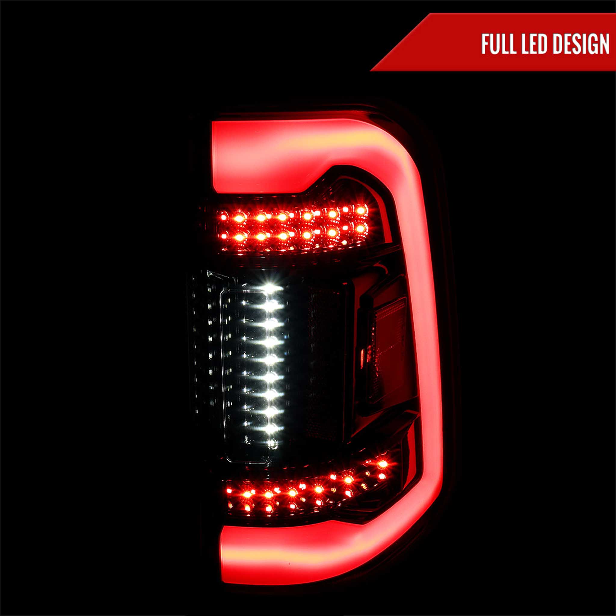 For Dodge RAM 2019-2024 White LED Bar Tail Lights Glossy Black Housing Clean Lens