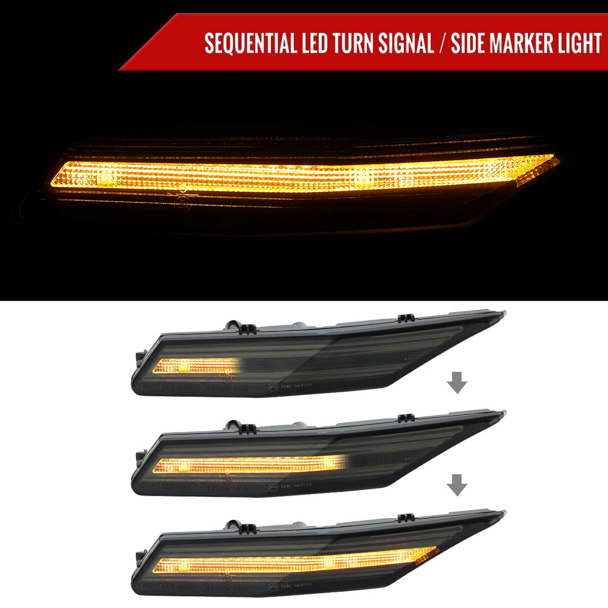 For Porsche Taycan 4S 2019-2025 LED Turn Signal Light Smoke With Sequential
