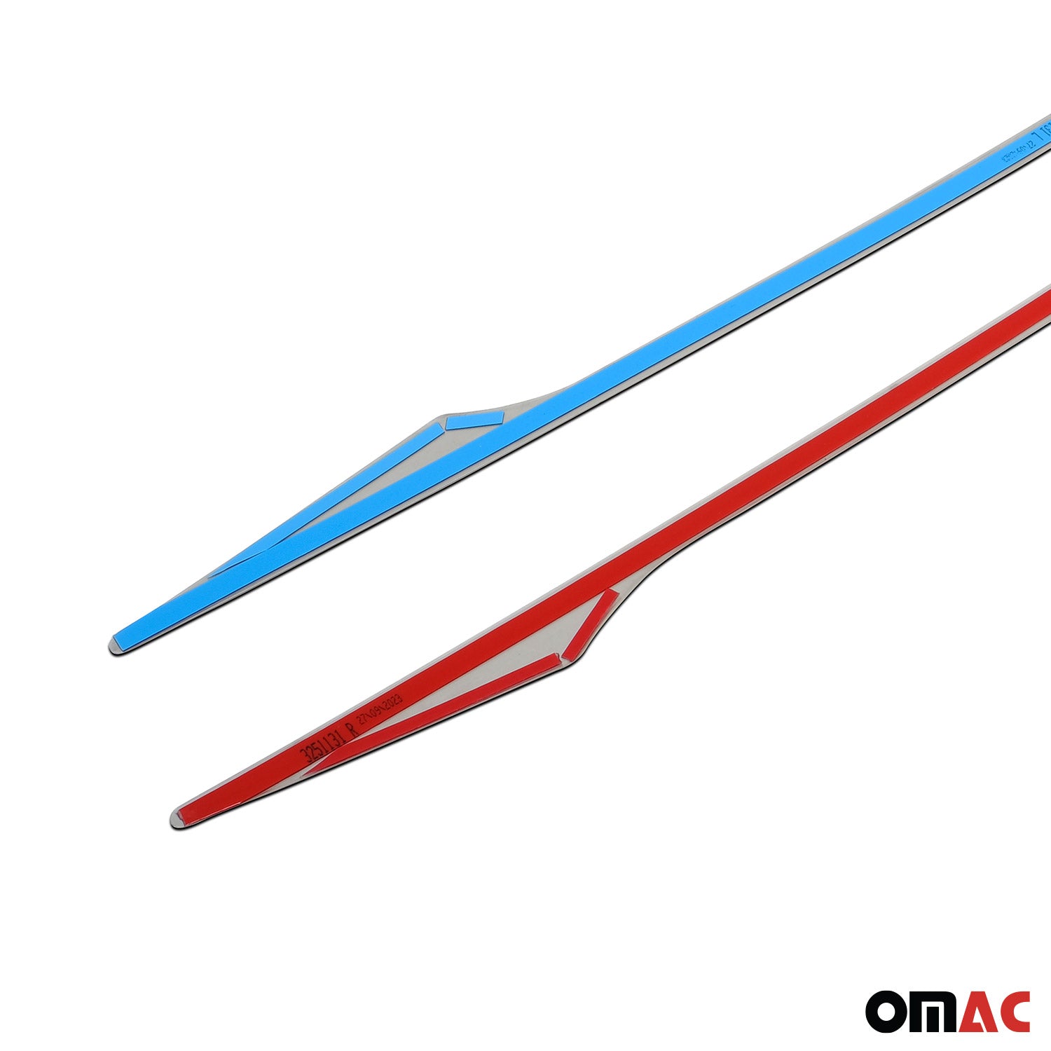 2020-2023 Hyundai i20 Side Door Molding Trim Skirt S.Steel Silver Glossy 4 Pcs