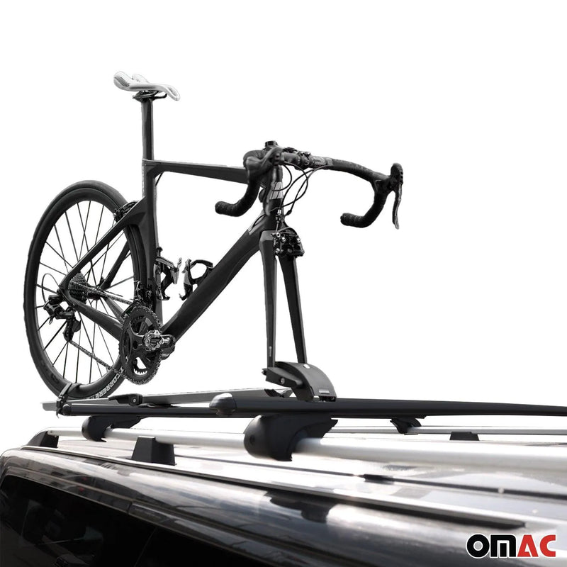 Cross Bar Pro Bike Carrier Set Roof Rail Mount Rack Luggage Aluminum 47" Black