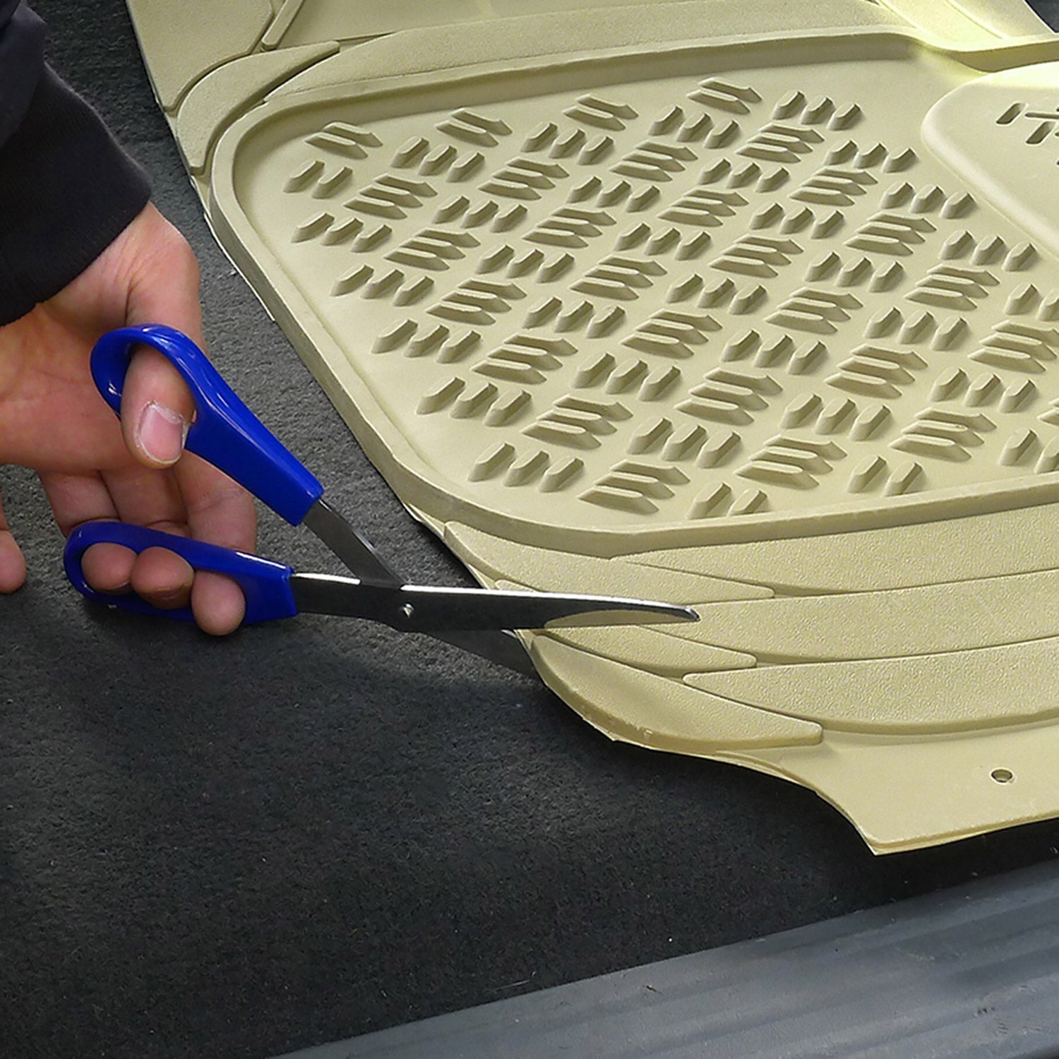 Universal fit Rubber NonSlip Car Floor Mats Liner All Weather 4Pcs Beige