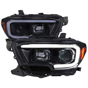 2016-2023 Toyota Tacoma Switchback LED C-Bar Projector Headlights Black/Smoke
