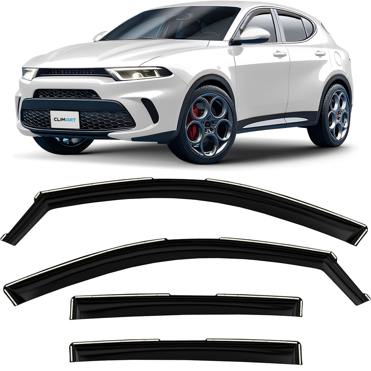 Clim Art Wind Deflectors for Dodge Hornet 2023-2026 In-channel Dark Smoke 4Pcs