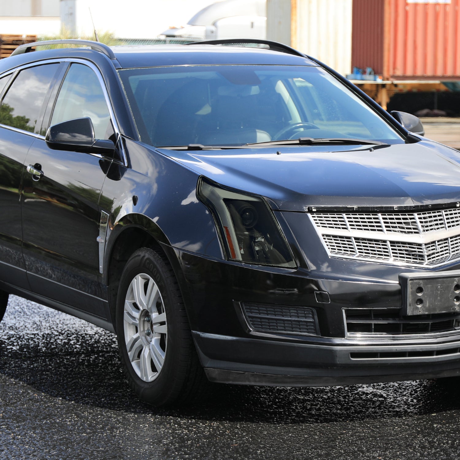 2010-2016 Cadillac SRX Projector Headlights Turn Signal LED Bar Smoke