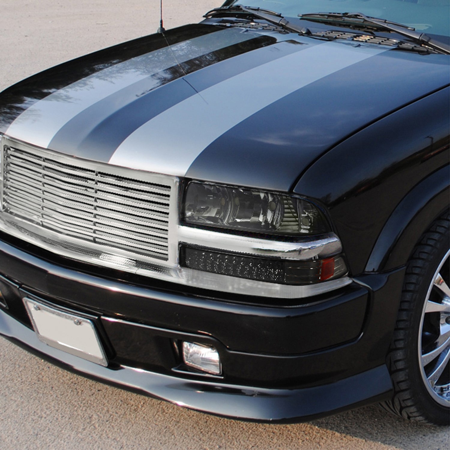 1998-2004 Chevy S10/ GMC Sonoma LED Bumper Lights Chrome Housing/Smoke Lens