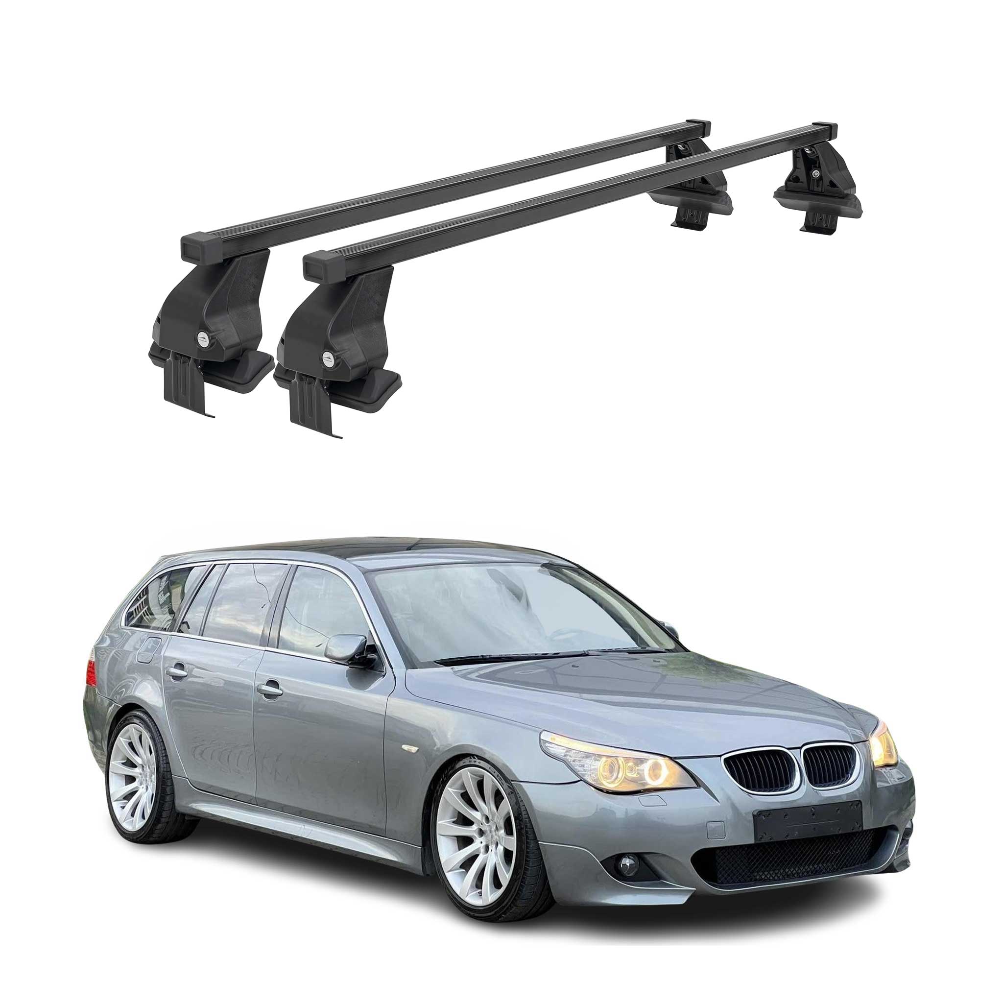 2006-2009 BMW 5 Series E61 Wagon Roof Rack Cross Bars Black
