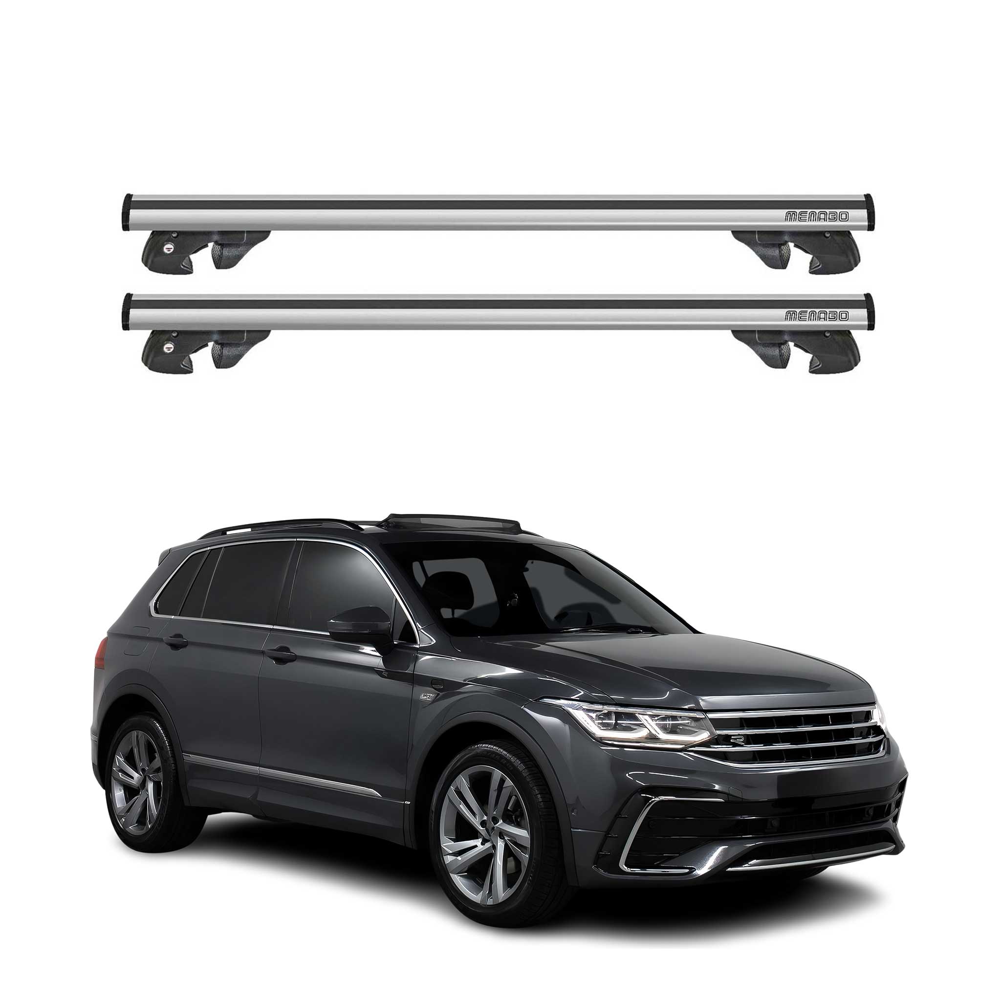 2018-2024 VW Tiguan Roof Rack Cross Bars Silver