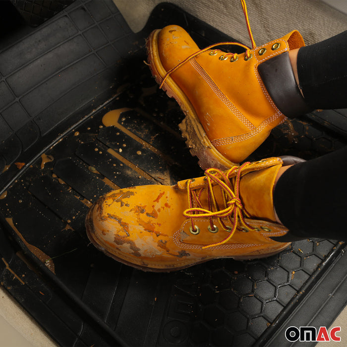 Trimmable Floor Mats Liner Waterproof for Dacia Rubber Black 5Pcs