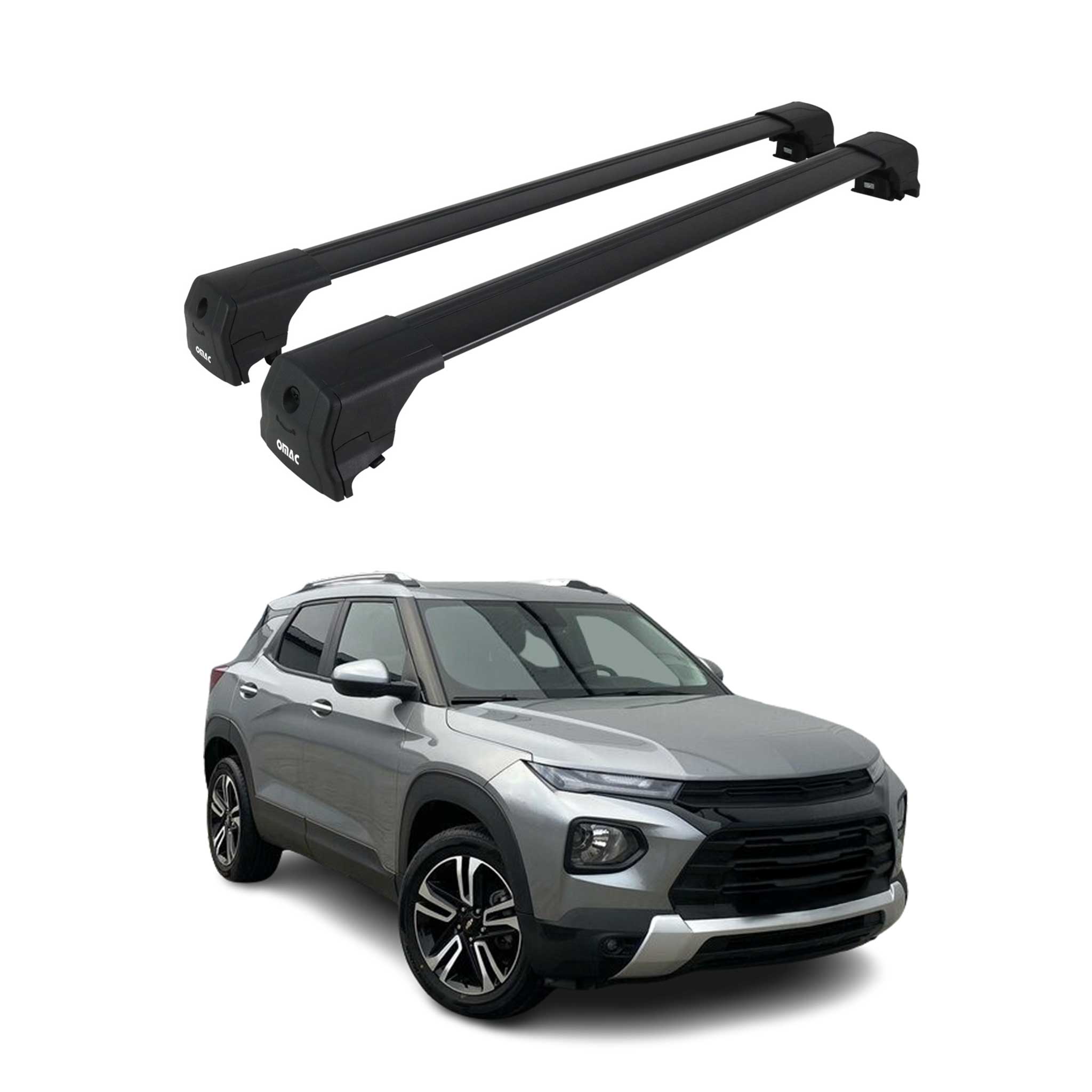 2021-2025 Chevrolet Trailbrazer Roof Rack Cross Bars Luggage Carrier Alu Black
