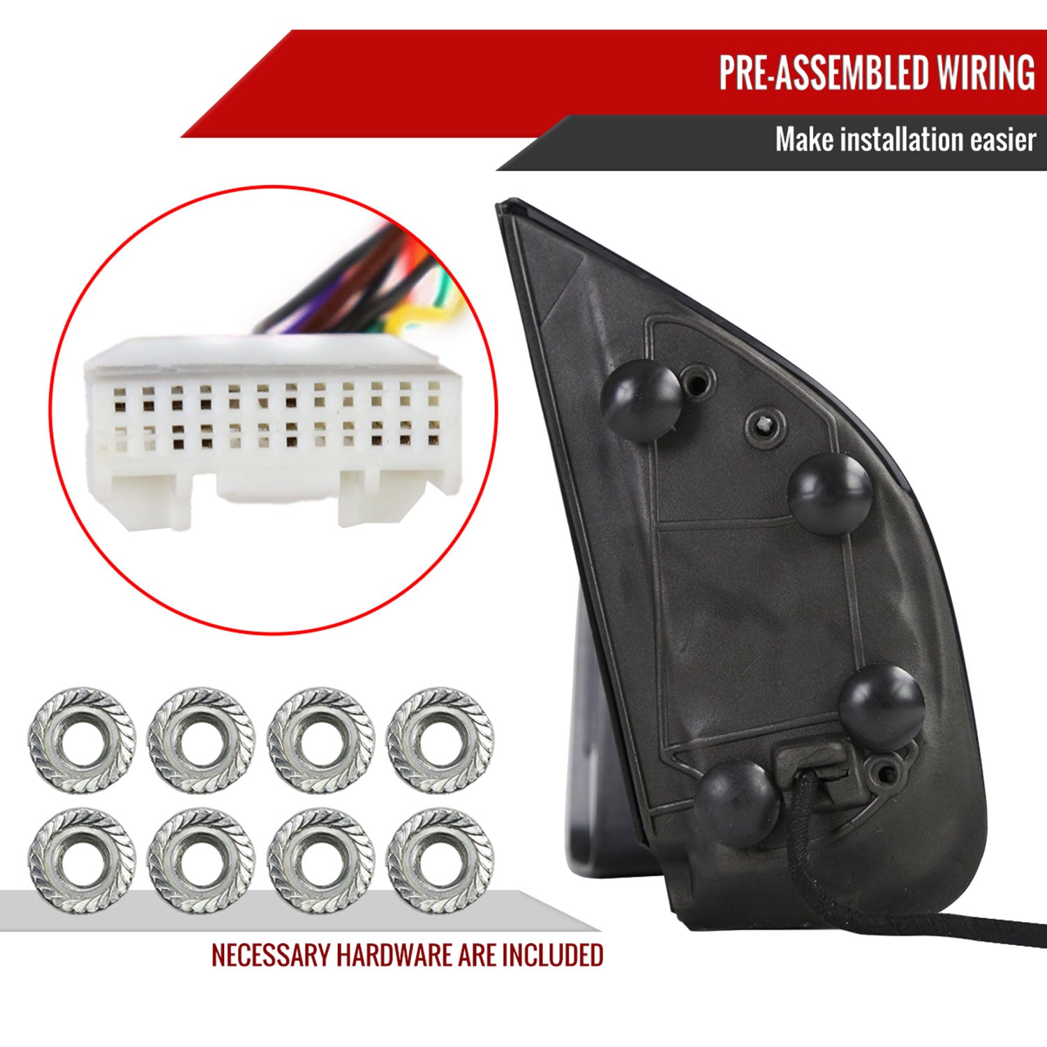 2016-2022 Nissan Titan BSM & Manually Extendable Towing Mirrors Clear Lens