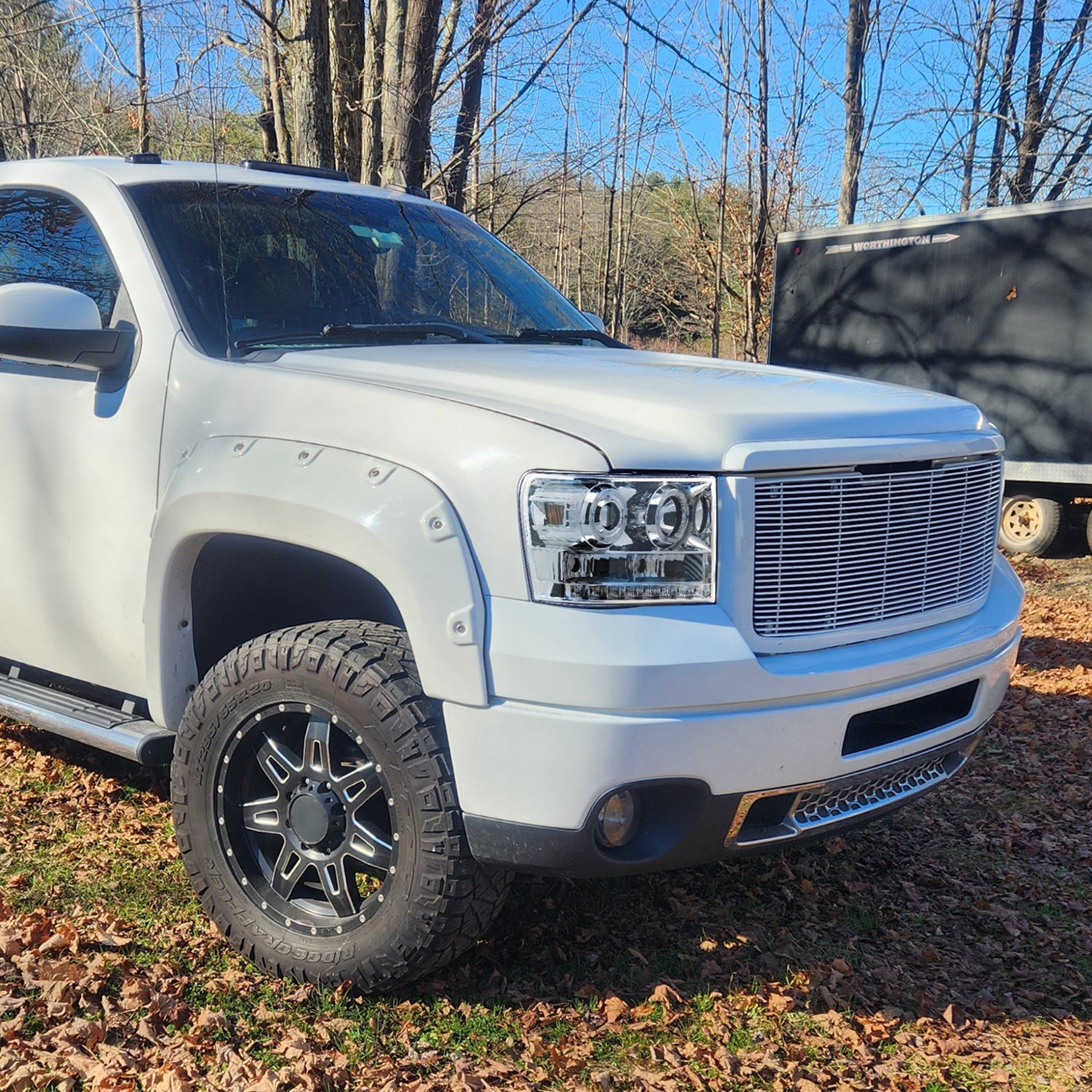2007-2014 GMC Sierra Dual Halo Projector Headlights Chrome/Clear Lens