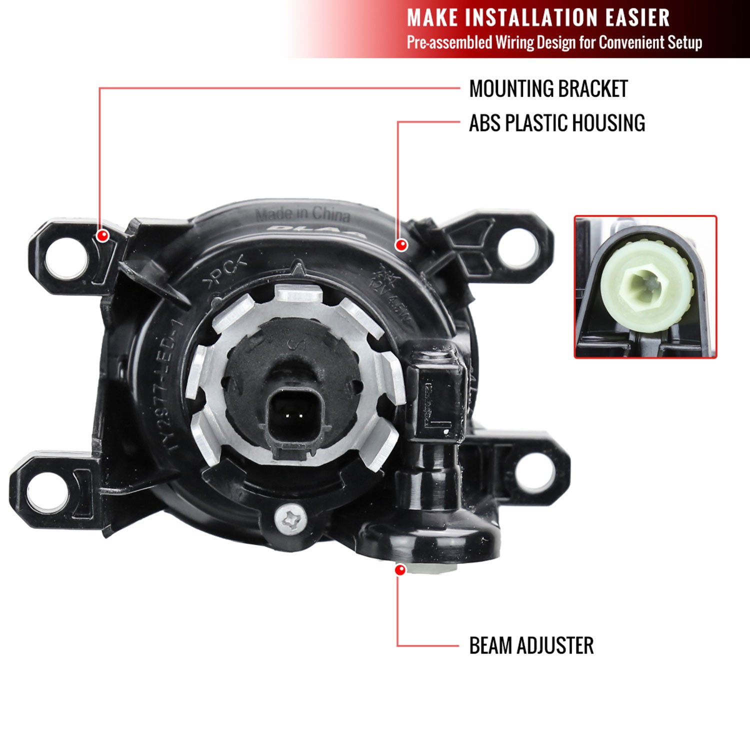 2020-2021 Toyota C-HR LED Fog Light Kit Chrome Housing/Clear Lens