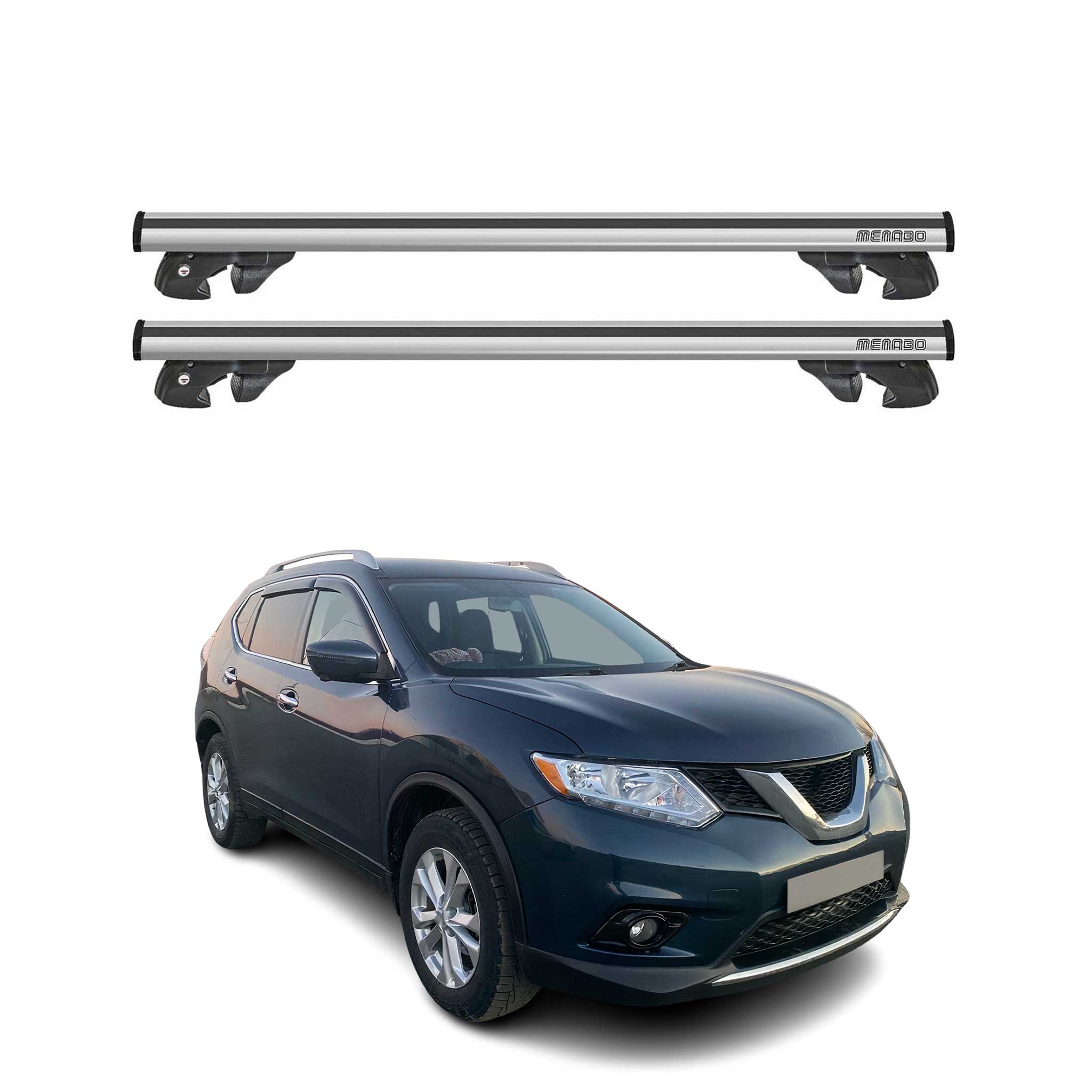 2014-2020 Nissan Rogue Roof Rack Cross Bars Silver