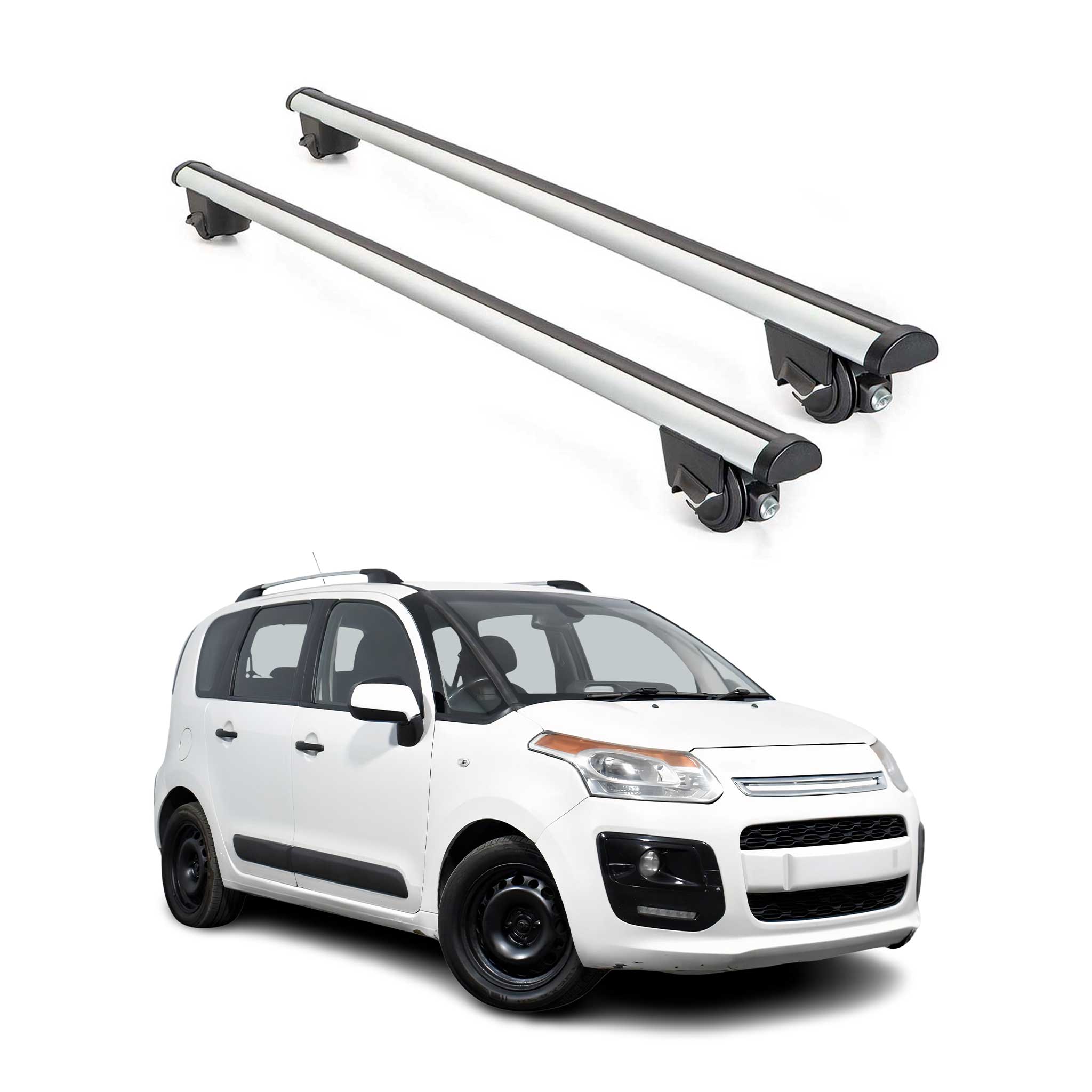 2009-2021 Citroen C3 Picasso Roof Rack Cross Bars Silver