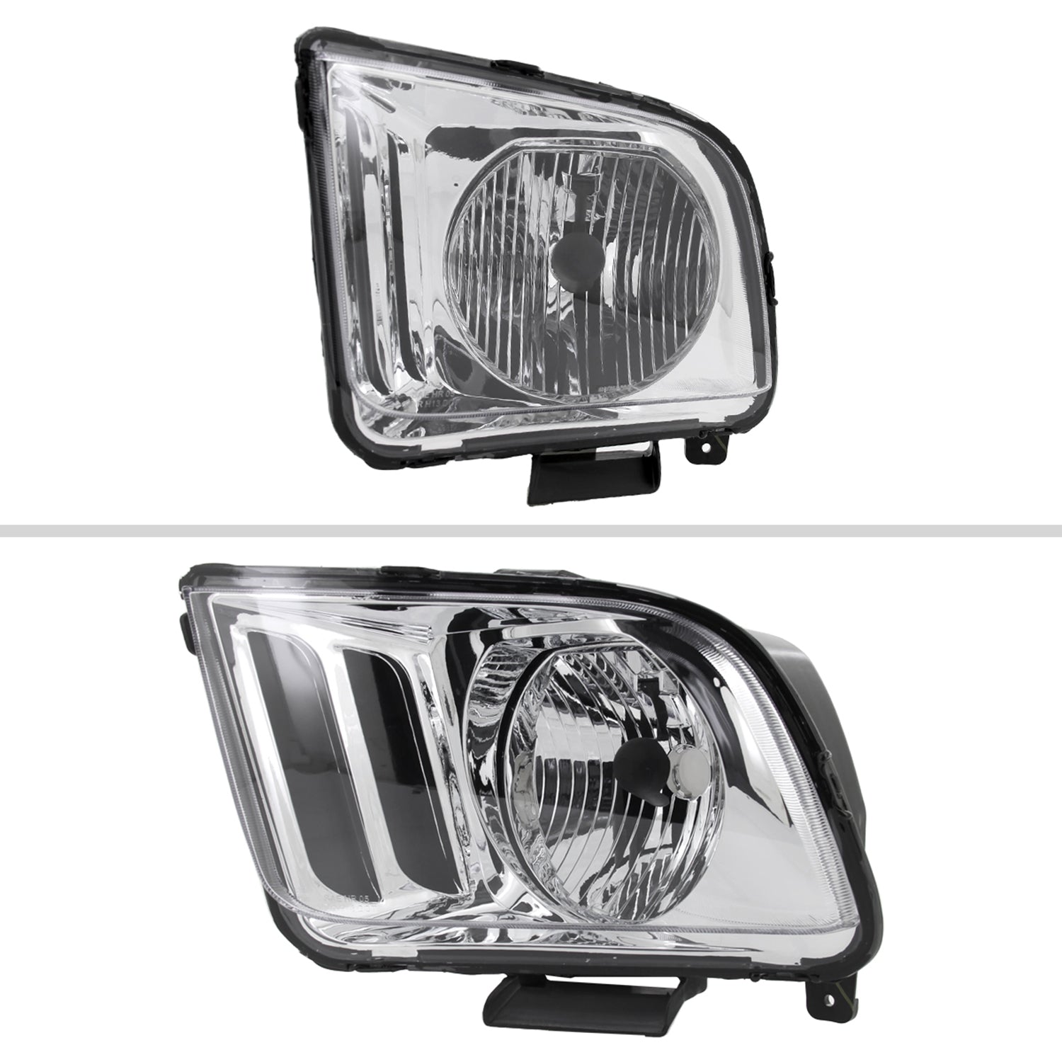 2005-2009 Ford Mustang Factory Style Headlights Chrome Housing/Clear Lens