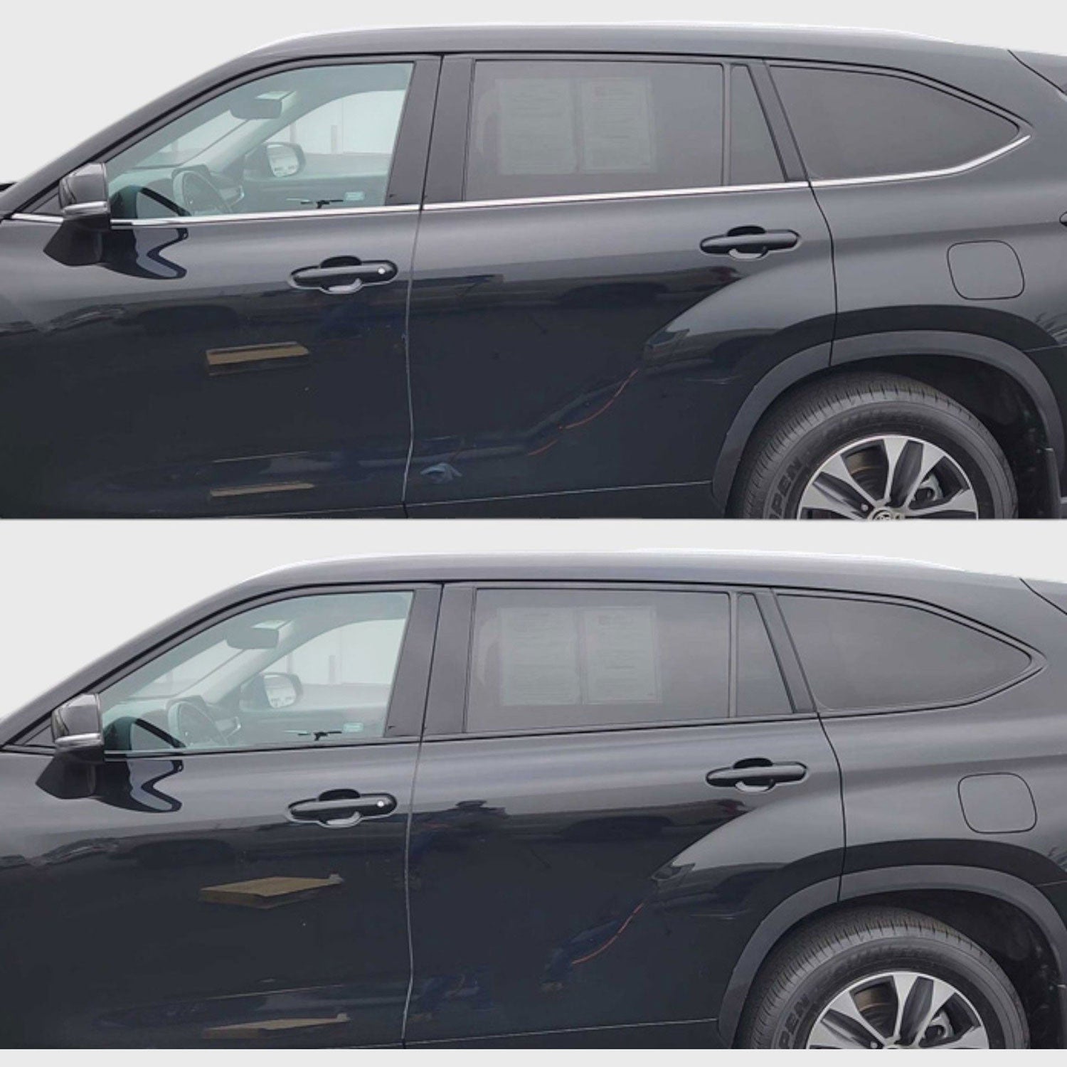 2020-2024 Toyota Highlander Window Trim Set Gloss Black 6Pcs ABS Plastic