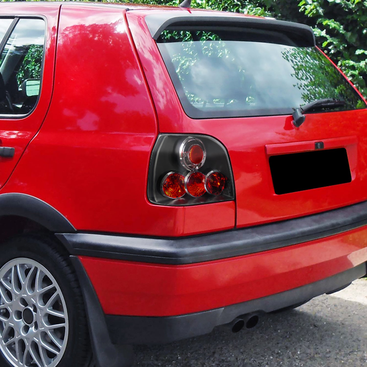 1993-1998 VW Golf Mk3 Tail Lights Matte Black Housing/Clear Lens