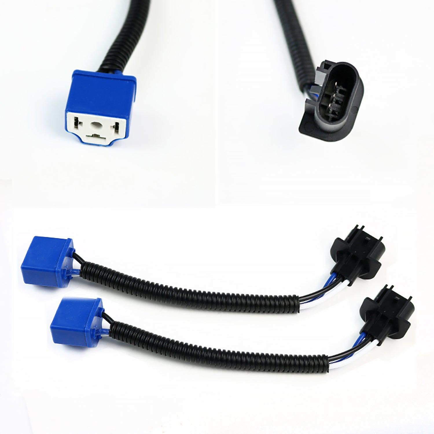 Universal 7" Cree LED Red Rim Projector Headlights - 2PC Chrome/Clear Lens