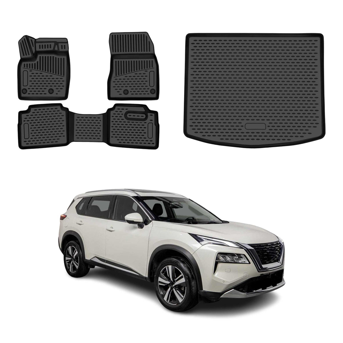 OMAC Floor Mats & Cargo Liners for Nissan Rogue T33 2021-2026 Black
