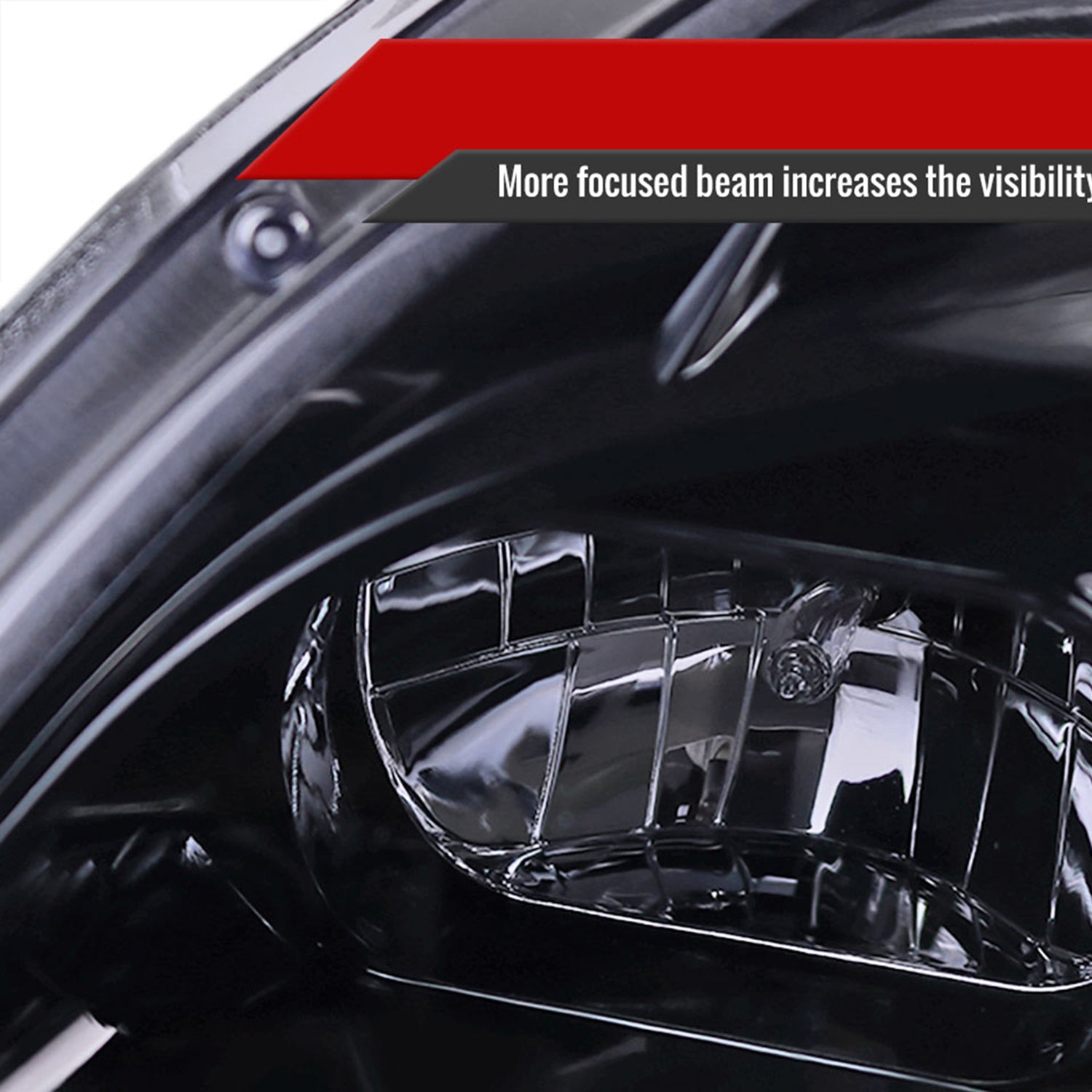 1996-1998 Honda Civic Projector Headlights R8 LED Light Black/Smoke Lens