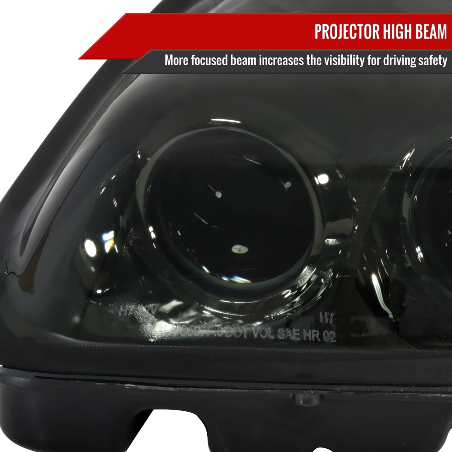 1997-2004 Chevy Corvette C5 H7 Projector Headlights Chrome/Smoke Lens