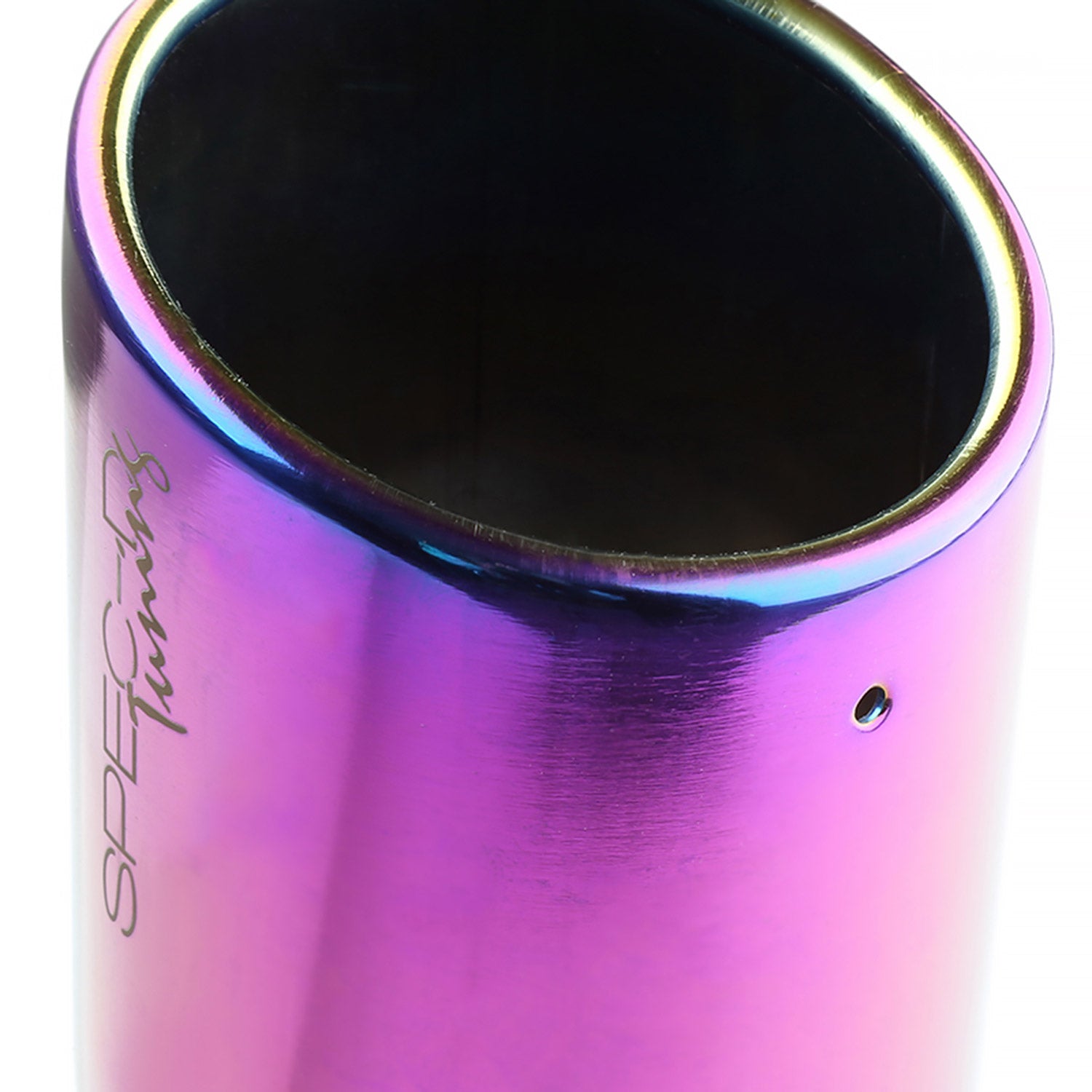 Universal 2.5" Inlet/4.125" Outlet Rainbow Steel Burnt Purple Exhaust Tips 2Pcs