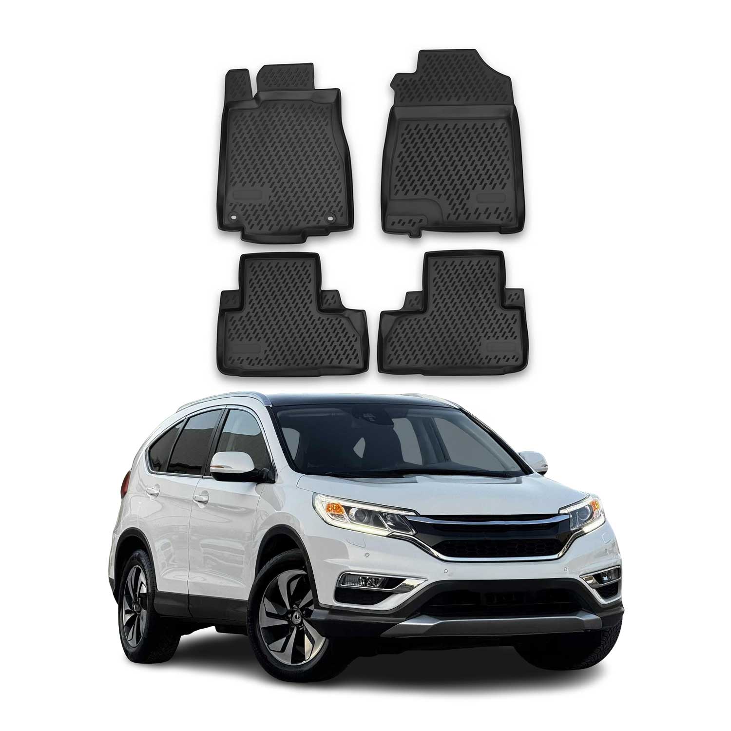 2012-2016 Honda CR-V Floor Mats Liners Full Set All Weather Black