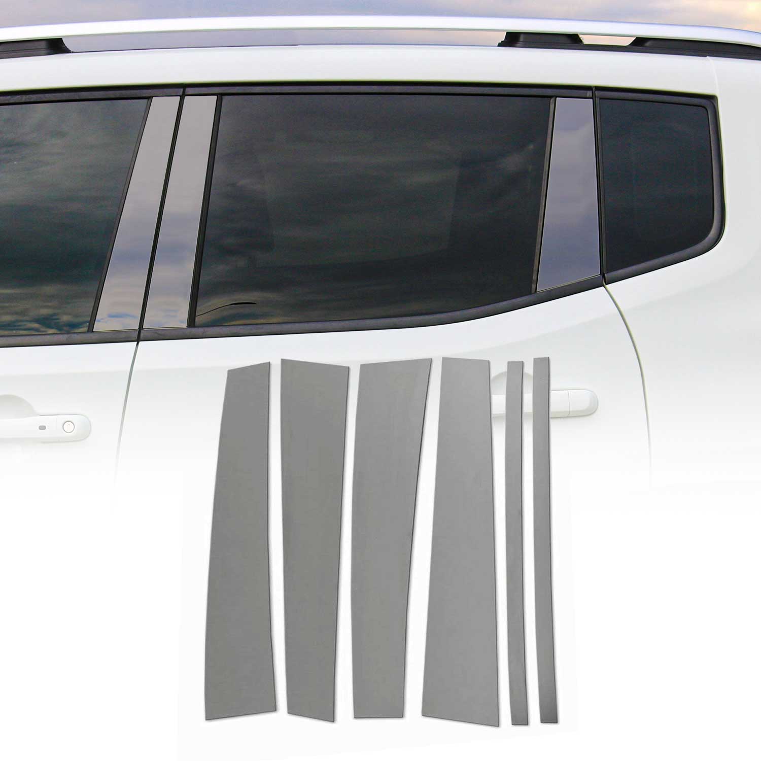2006-2009 Land Rover Range Rover Sport Window B Pillar Posts Door Trim Stainless Steel