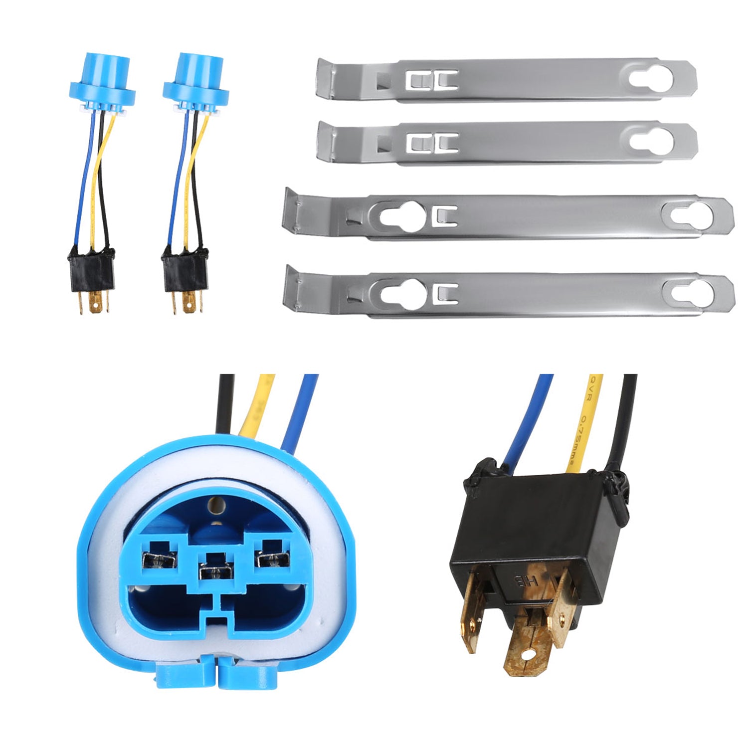 1992-2006 Ford Econoline E-Series LED Factory Headlights&Corner Lights Black