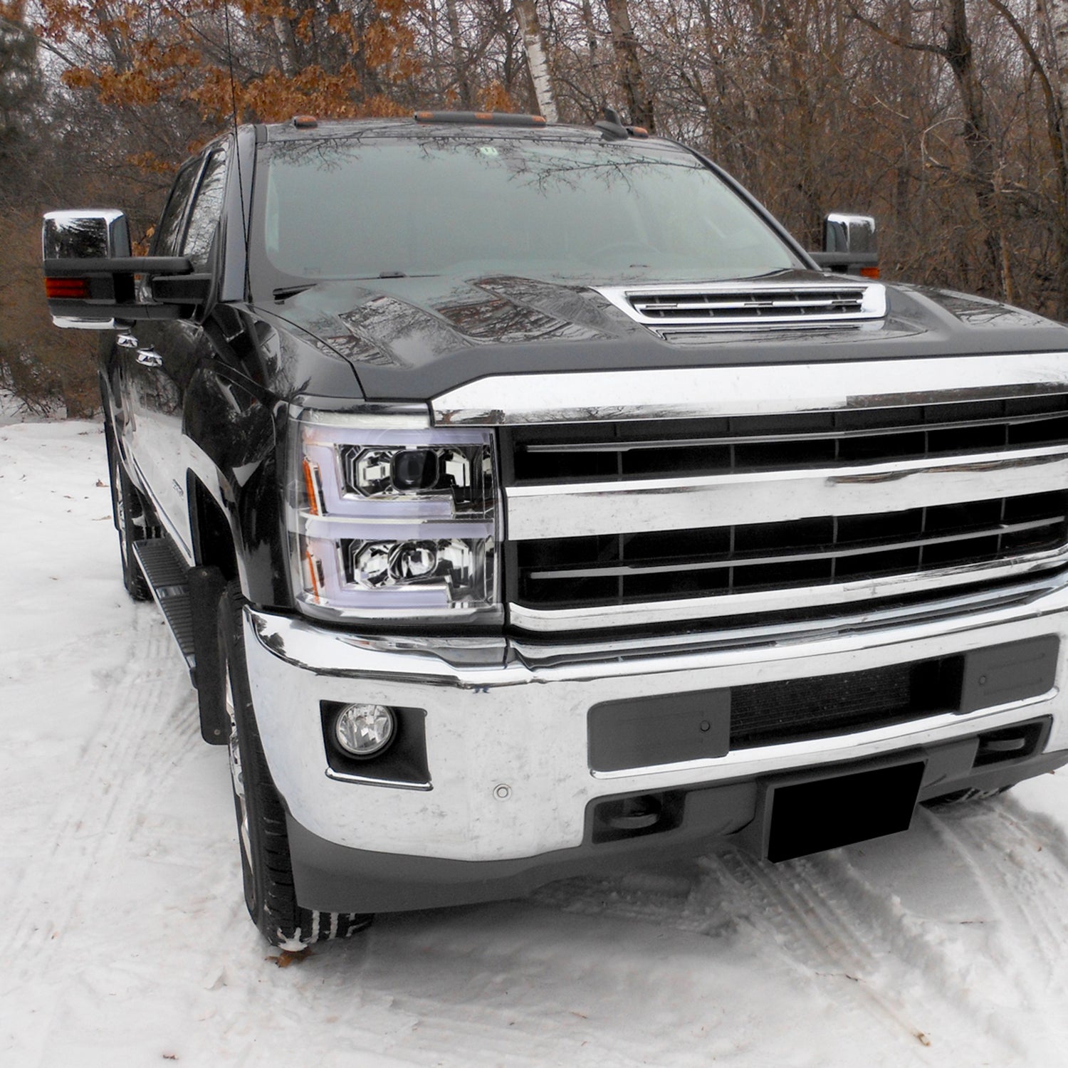 2015-2019 Chevy Silverado 2500HD/3500HD LED Signal Projector Headlights Chrome