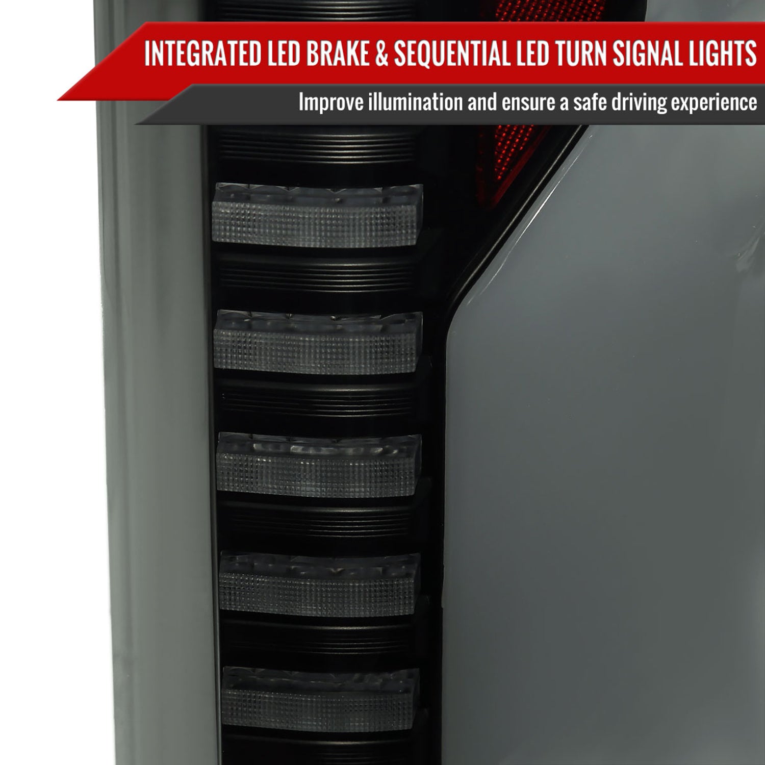 2018-2020 Ford F-150 Turn Signal Animated White LED Bar Tail Light Black/Smoke